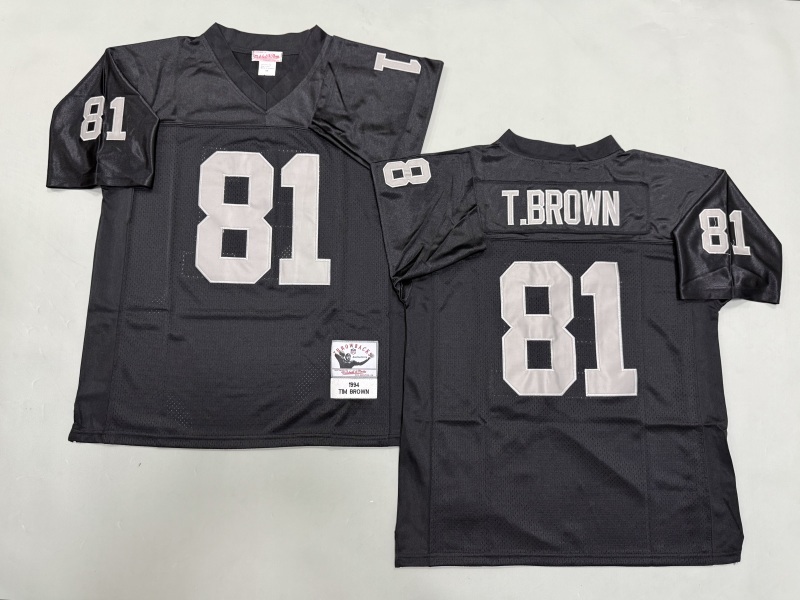 Men 2025 Nike Oakland Raiders #81 T.Brown black Throwback Limited NFL Jersey style 001